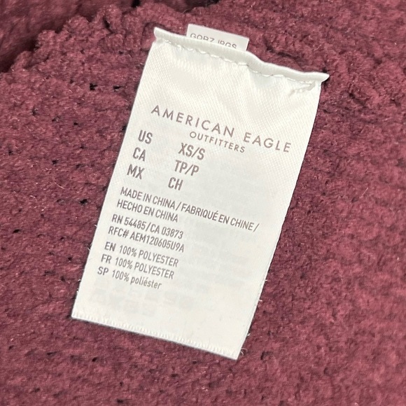 AMERICAN Eagle Sweater/Cardigan - Burgundy/Wine - Oversized - XS/S - Picture 5 of 5